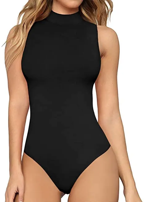 One Piece Swimsuit Casual Turtleneck Bottoming Shirt Black - Shop at LoveMi