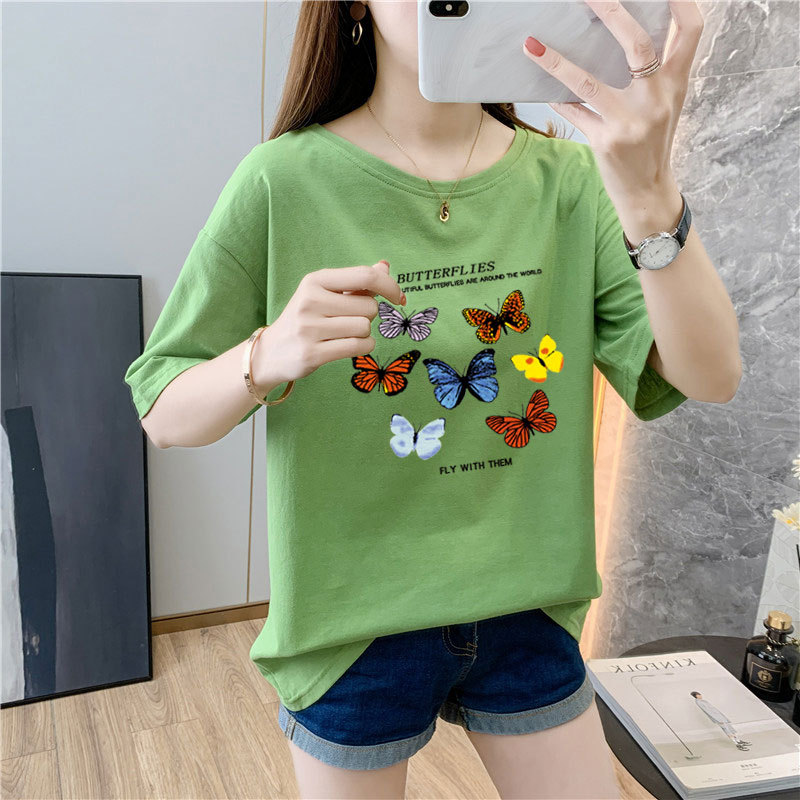 Title 9, Summer Butterfly Loose Large Size Half-sleeved ...