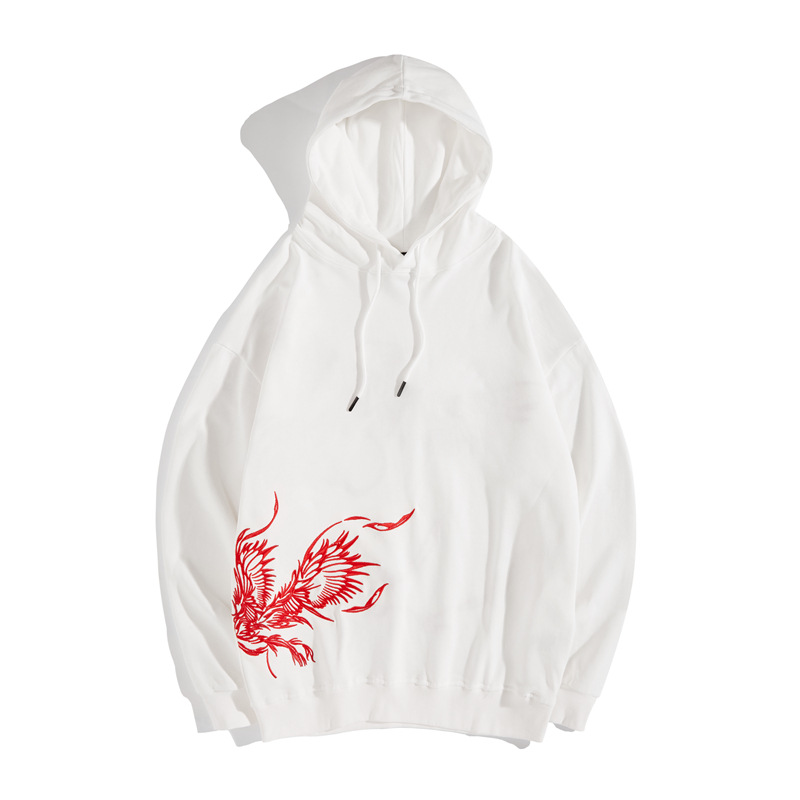 Heavy Industry Phoenix Embroidery Full-width Hooded Sweater Loose