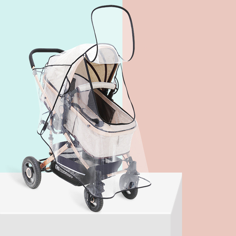 Baby Stroller Transparent Raincoat Windshield For All Seasons — foto 2