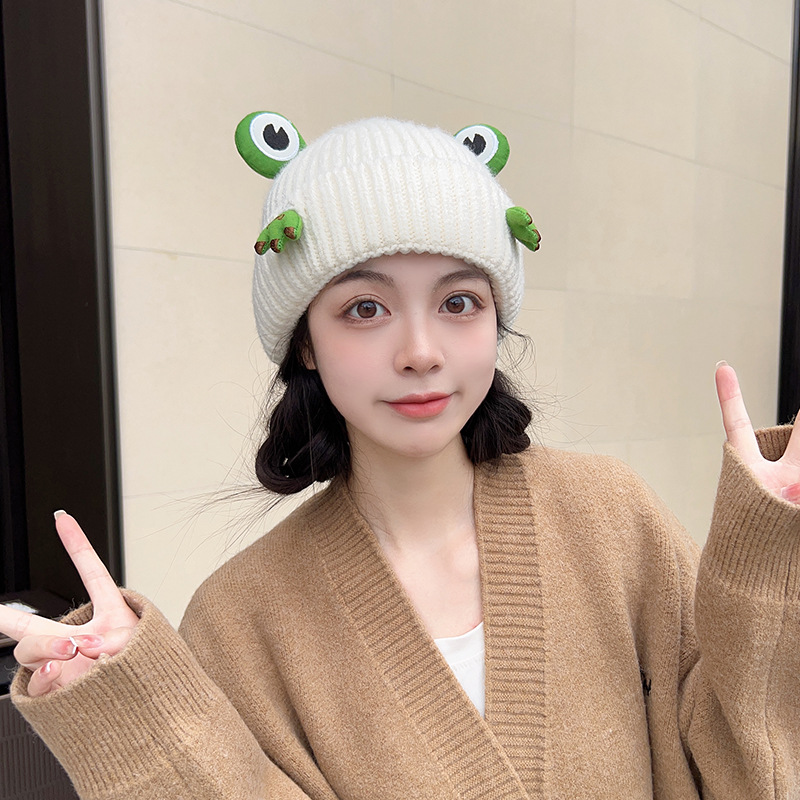 Loose Ear Protection Fashionable Pullover Wool White - Shop at LoveMi