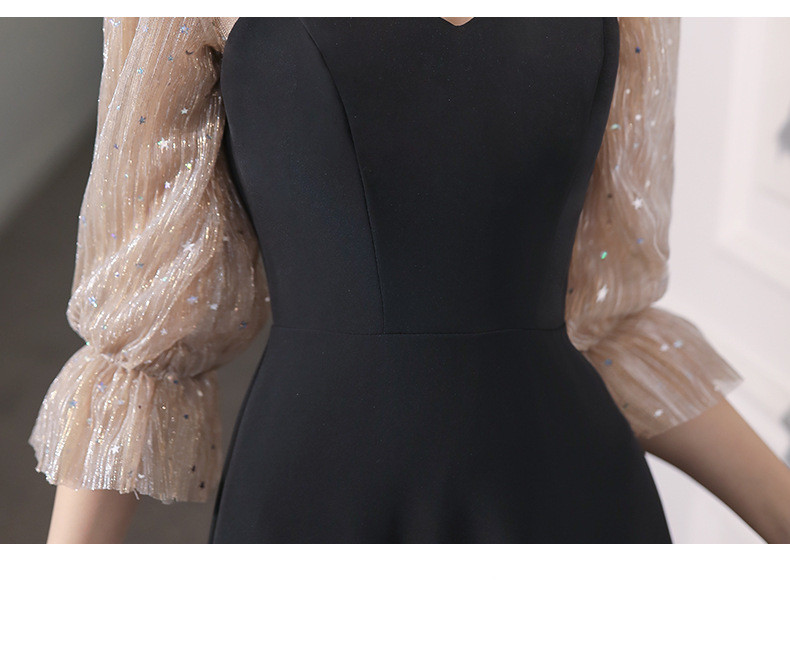 Deep V-Neck A-Line Long Evening Dress, picture 7 of 8