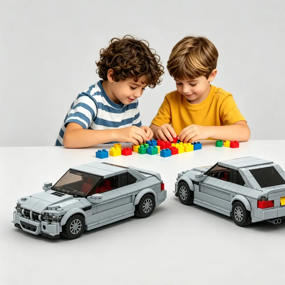Silver Inspired Sports Car Building Blocks, Classic