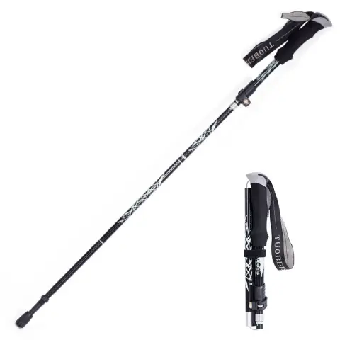 Ultralight Aluminum Alloy 5Sections Walking Poles Adjustable Trekking Telescopic