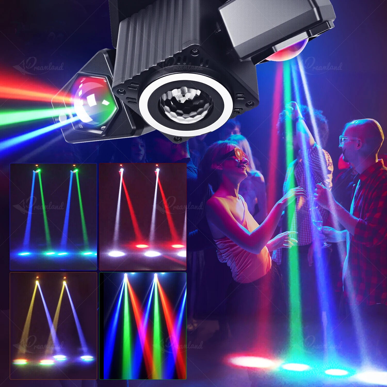 Moving Head Party Light Rotating Disco Bar Stage Lights Laser Beam Strobe Remote — image 3