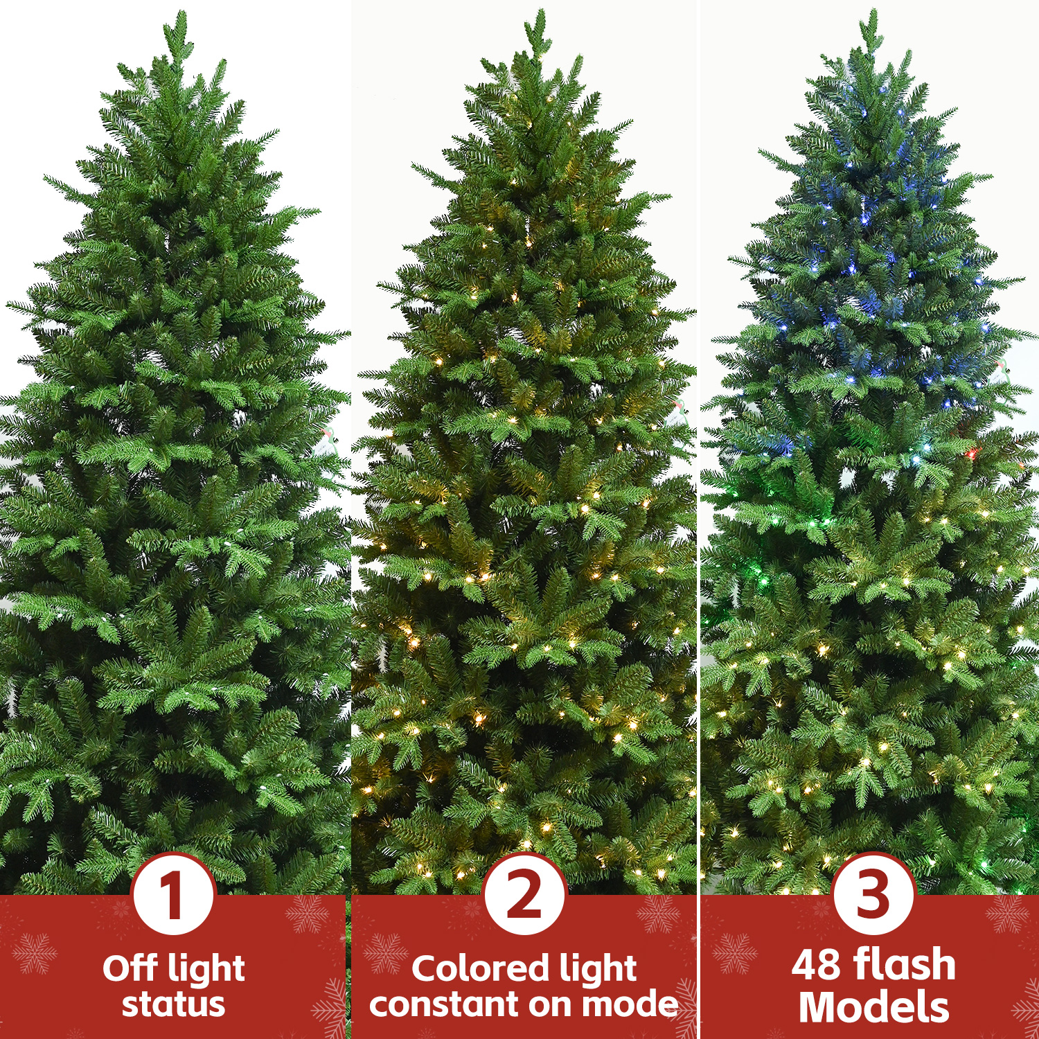 7ft Pe Pvc Mixed Tree Electric Flux Tree Artificial Christmas Tree 8