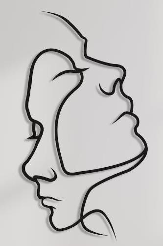 Metal Wall Art, Abstract Couple Silhouette, picture 5 of 5