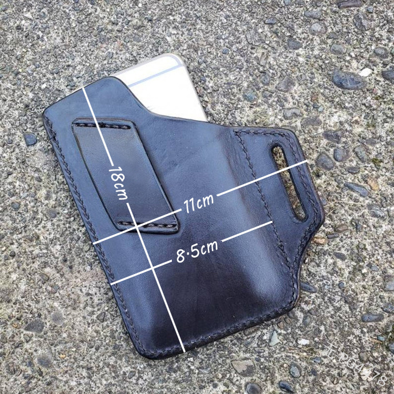 Leather Waist Hanging Tool Bag Mobile Phone Waist Bag — foto 5