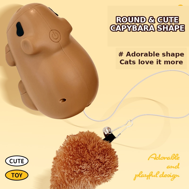 Cat Interactive Toys Sensor-Activated Automatic Interactive  Capybara Smart Cat Exercise Toys For Small Medium Large Play Exercise Boredom Relief Simulation — foto 4