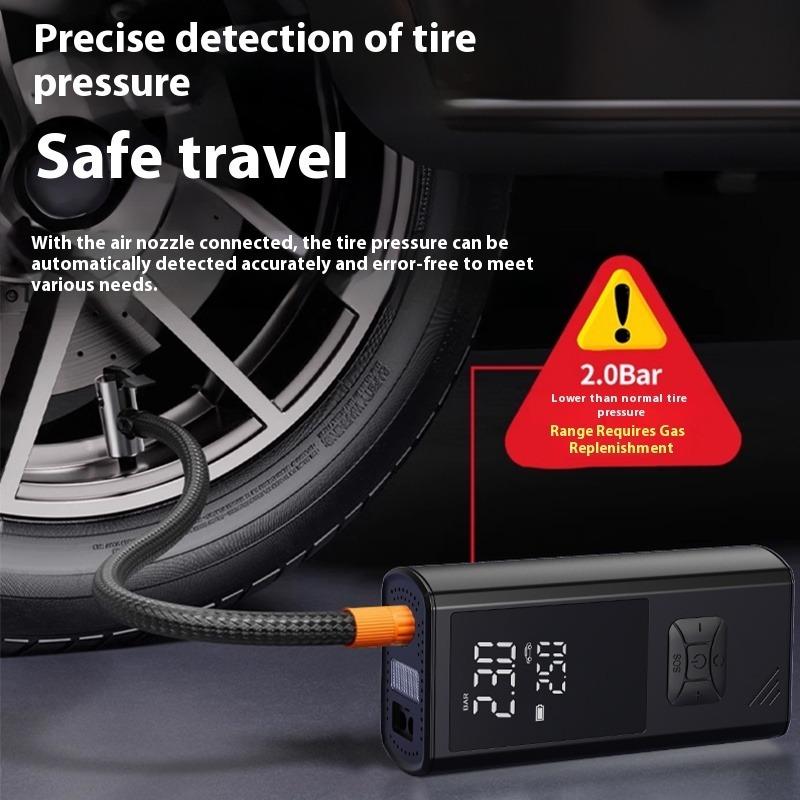 Portable Wireless Car Tire Inflator  Suitable For Cars, Motorcycles, Bicycles, And Sports Balls Features Digital Pressure Gauge, Auto-Shutoff, Faster Inflation, Self-pickup Only — foto 2