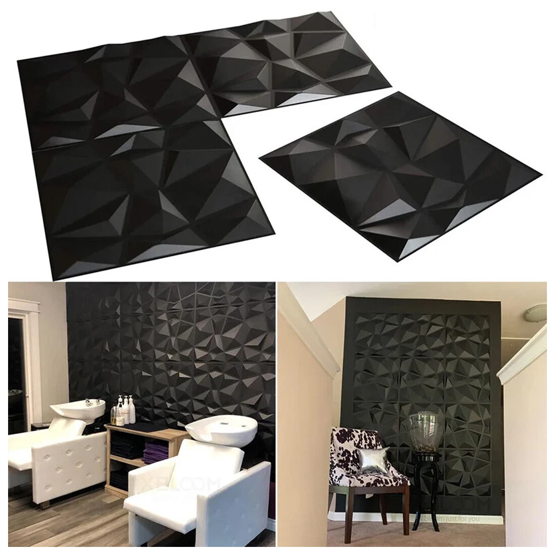 12Pcs Modern Decorative Wall Panel 3D Effect Decor PVC Panels Cladding UK — image 8