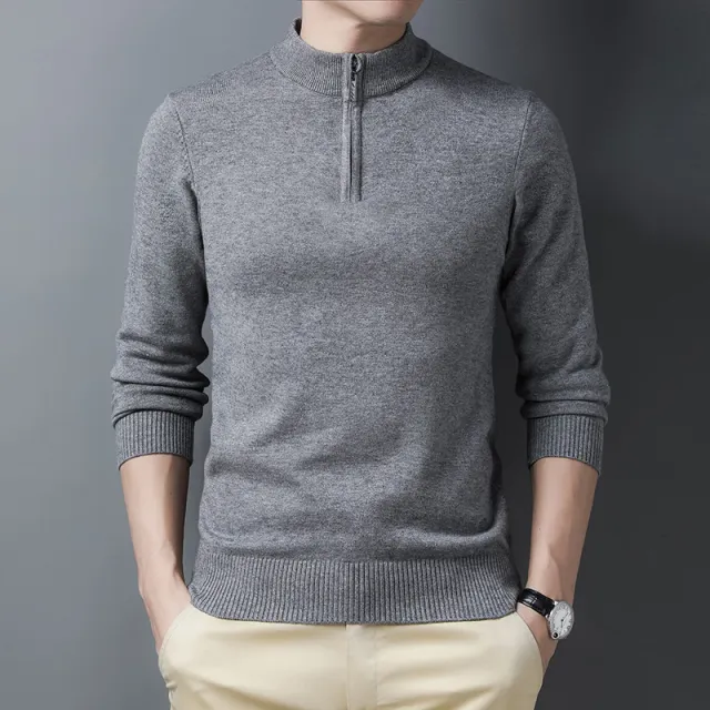 Young And Middle aged Men's Casual Pullover Sweater Grey - Shop at LoveMi