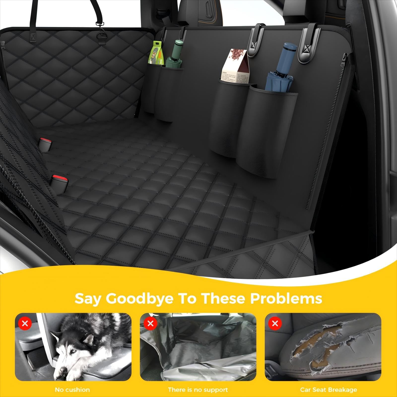 Dog Car Seat Cover For Back Seat, Waterproof Scratch Proof Nonslip Seat Cover,Duty Scratch Soft Dog Hammock For Car For Cars Trucks And SUVs Black thumbnail 2