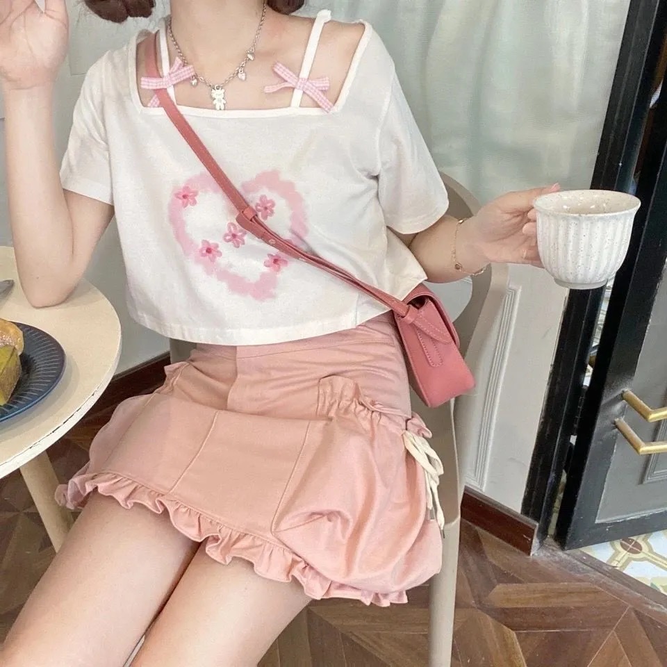 Title 3, Short Top Japanese Soft Girl Design Sense Cute ...