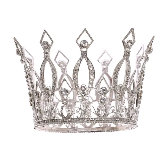 Golden King Crown Bride Full Circle Noble Crown Performance Decoration Photo Studio Shooting Accessories Sliver - Shop at LoveMi