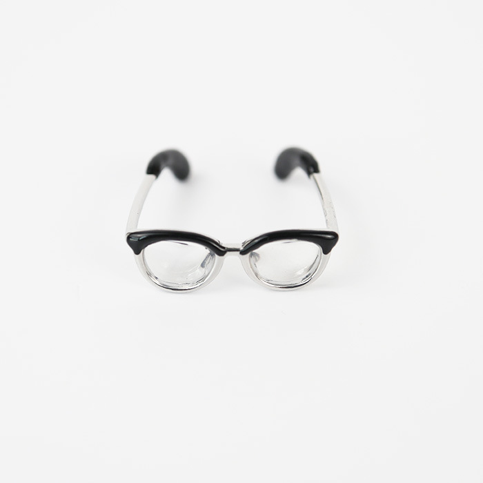 Eyeglass-shaped Opening Adjustable Enamel Painting Ring