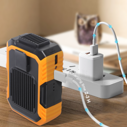 USB Rechargeable Waist-Mounted Fan & Power Bank Combo For On-the-Go Cooling