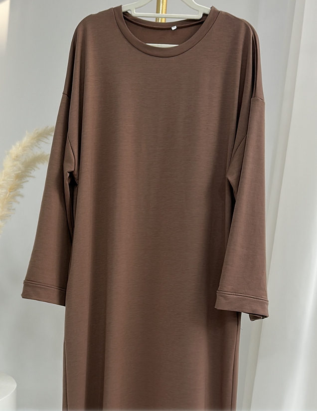 Women's Simple And Comfortable Solid Color Sweatshirt Dress