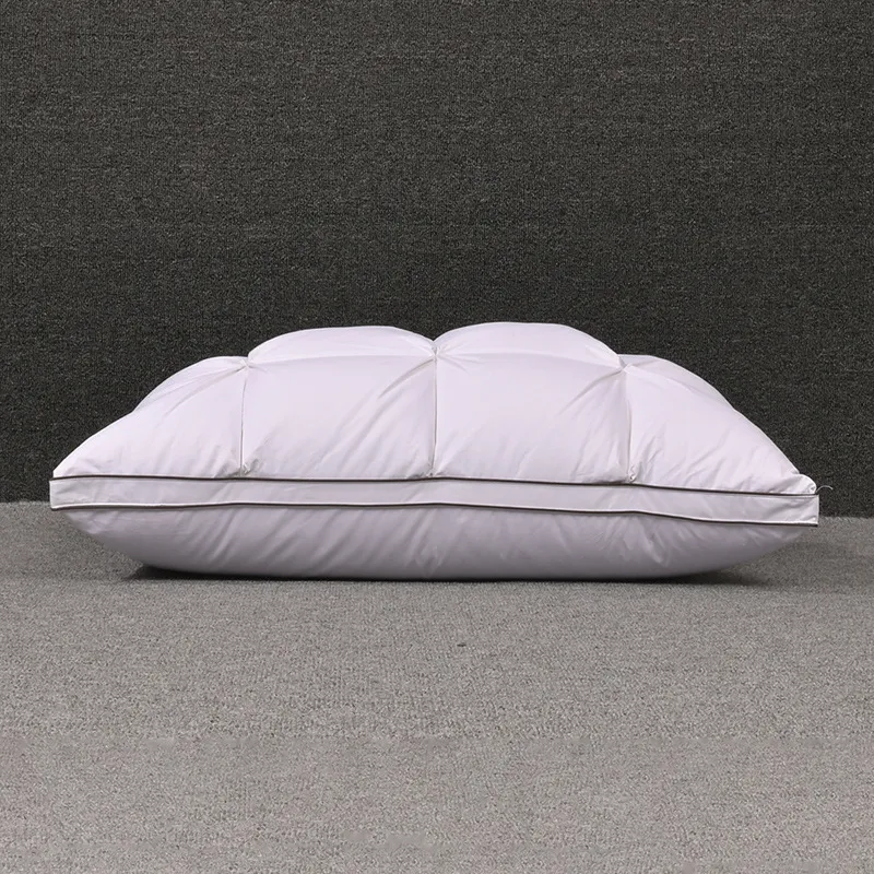White Goose Down Cotton Single Household Sleep Aid Pillow - White