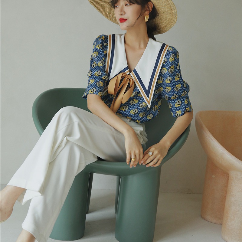 Summer Loose And Thin Design Bow Shirt
