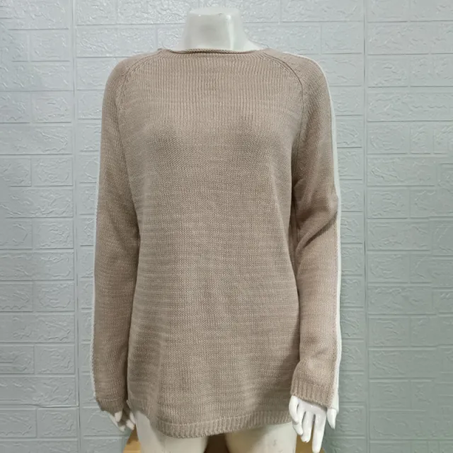 European And American Women's Raglan Sleeves Khaki Grey Sweater Khaki - Shop at LoveMi