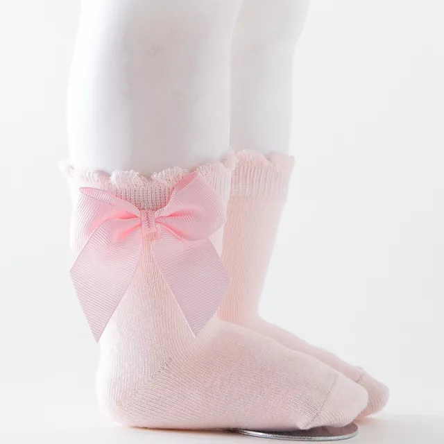 Big Bow Little Princess Cotton Socks Popular In Europe And America Pink - Shop at LoveMi