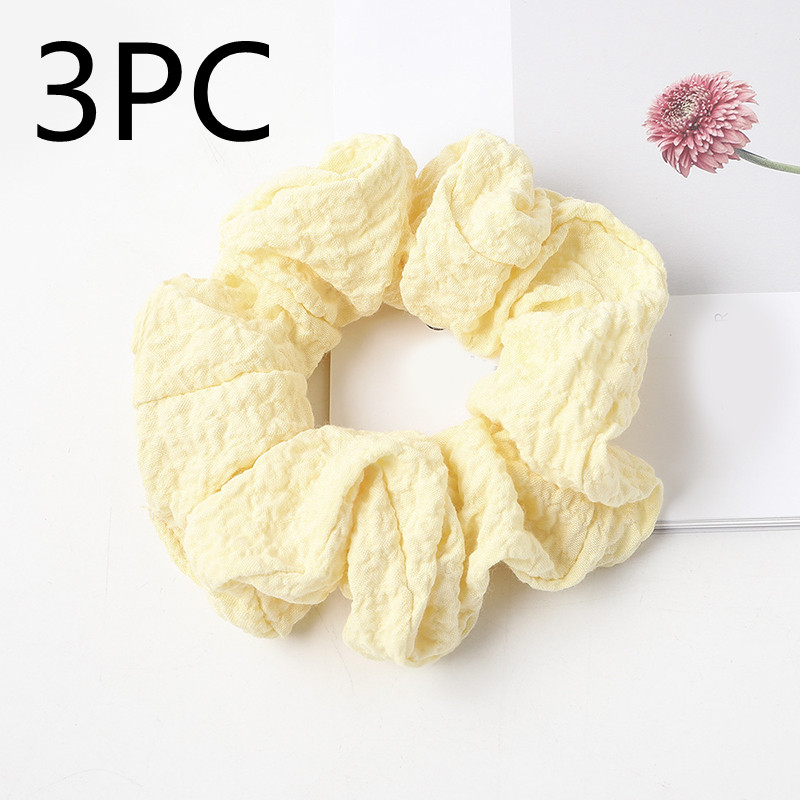 Puff large intestine hair circle fabric in Pale yellow 3PC