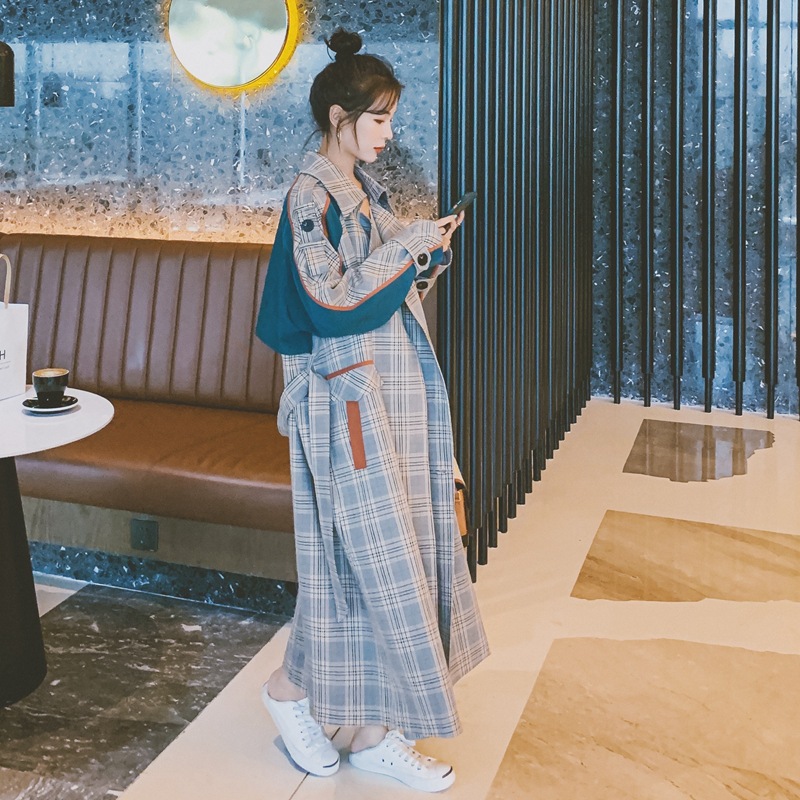 Women's New Mid-length Loose Stitching Contrasting Temperament Jacket