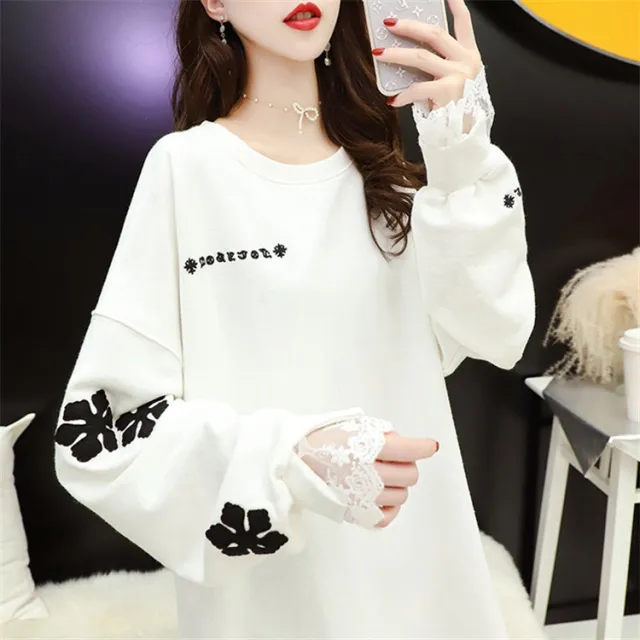 Lace Cuffs Gentle Wind Jacket Ins Tide Top Sweater White - Shop at LoveMi