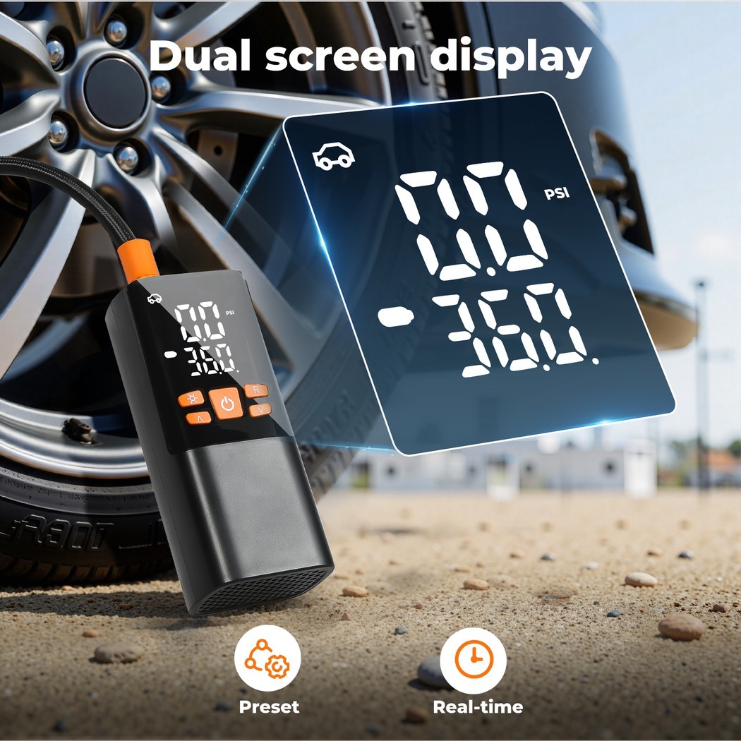 Car Tyre Inflator Cordless Digital Rechargeable Tire Air Compressor Pump Tool UK — image 4