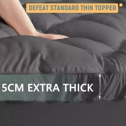 5CM Mattress Topper-Black- 153x203