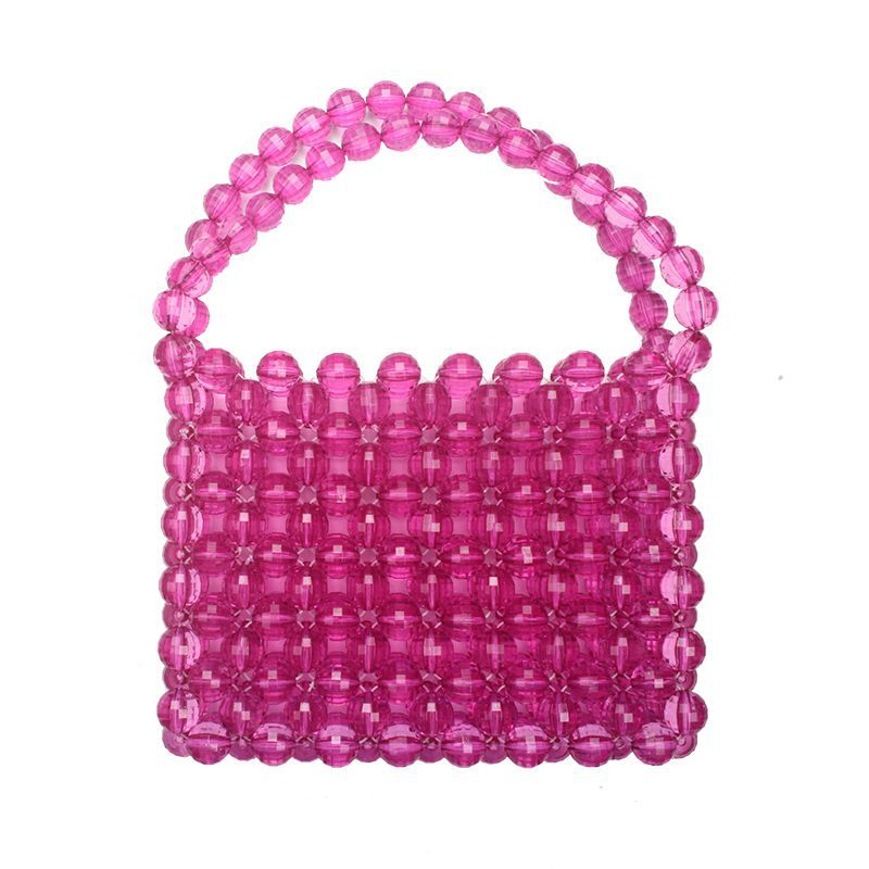 Creative Fashion Design Crystal Grape Purple Transparent Beaded Bag