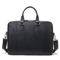 Men's Official Leather Business Handbag - Black - View 1