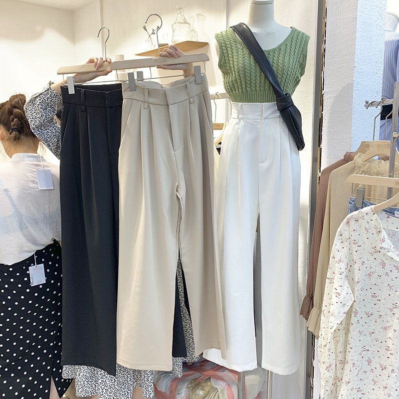 Women's Casual Loose Thin High Waist Wide Leg Pants