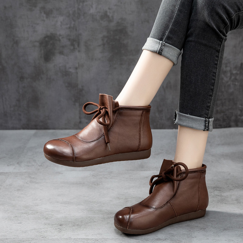 Title 10, Chaussures montantes femme en cuir faites main ...