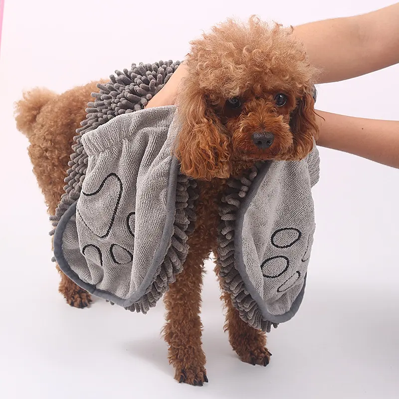 Pet Scrubbing Towel for Cats and Gloved Bath Towels