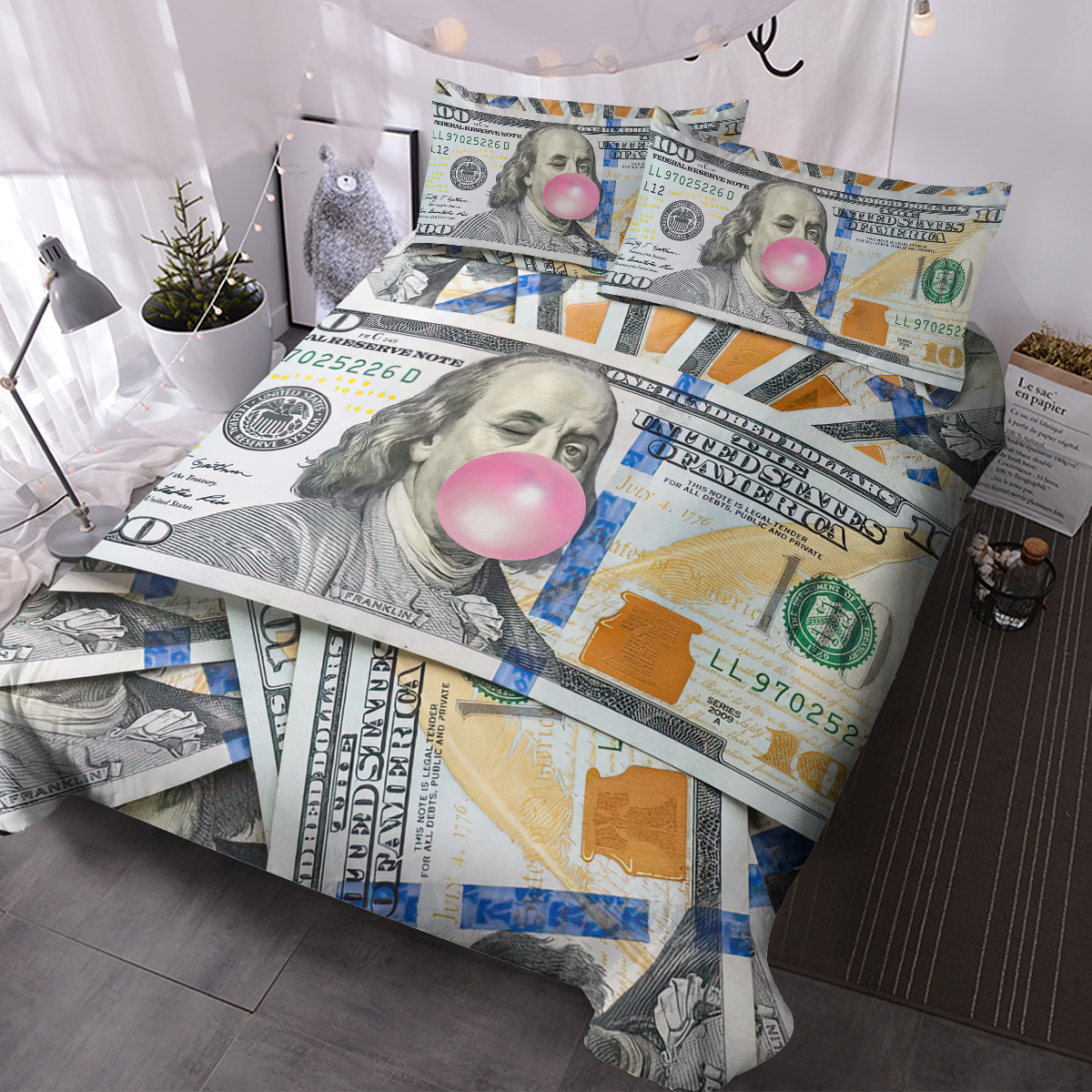 Money Duvet Cover Sets Money Bedding Sets For Boys Kids Teens Money Dollar Bill...
