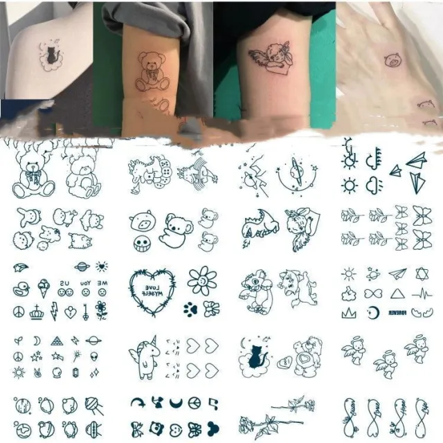 Tide Cool Herbal Juice Tattoo Stick Sexy Ins Wind Collarbone Cartoon 20Sheets - Shop at LoveMi