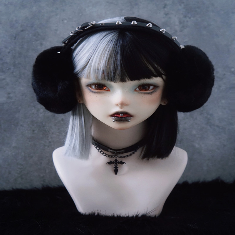 Faux Fur Rivets Headband Earmuffs Autumn And Winter Warmth Black - Shop at LoveMi