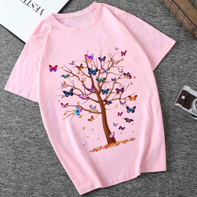 Title 5, T-shirt pour femme à imprimé arbre papillon de ...