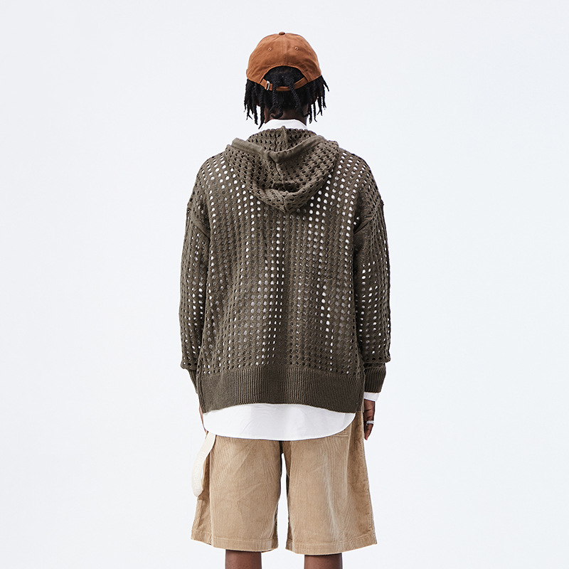 Men's Sweater Knitted Cardigan Hooded Coat