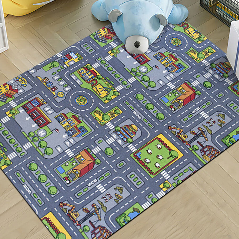 Children's Village Mat Kids Rugs Town Road Map City Car Toy Rug Play 80 X 120cm — image 8