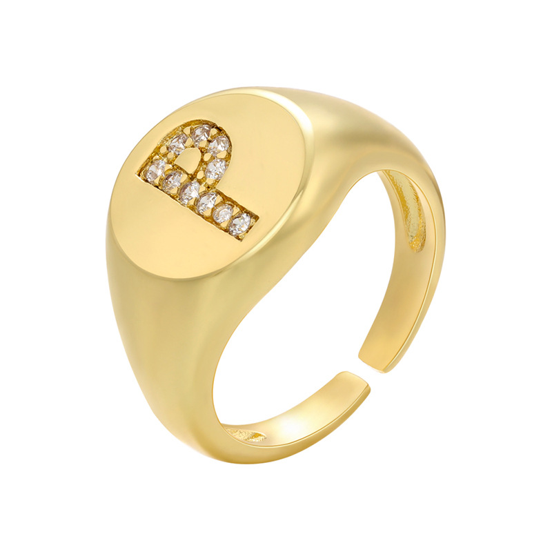 Adjustable Wide Face Diamond 26 English Letters
