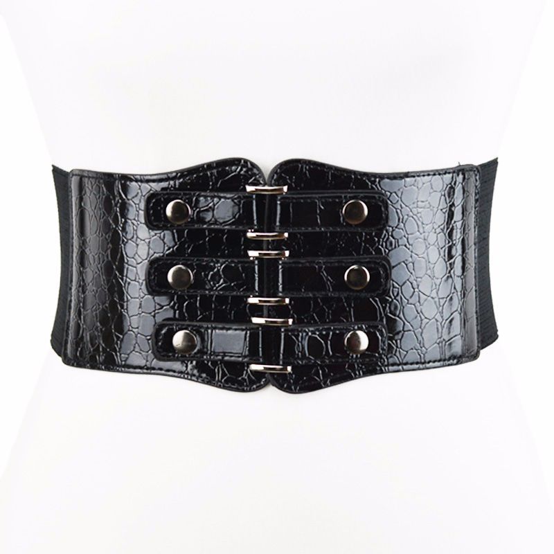 Title 1, Black Womens Ultra-wide Waistband Rivet Elast...