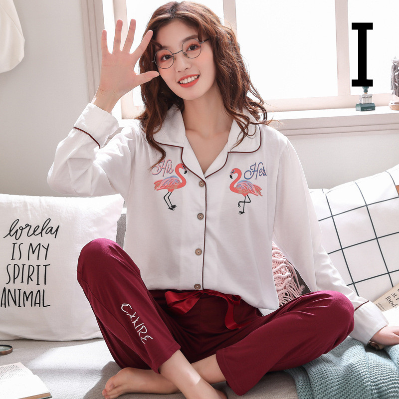 Title 11, Ladies Cotton Pajamas Cute Long-sleeved Summer ...