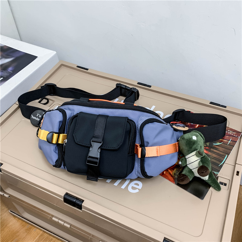 Messenger Men's Trendy Sports Backpack Student Small Shoulder Bag Blue - Shop at LoveMi