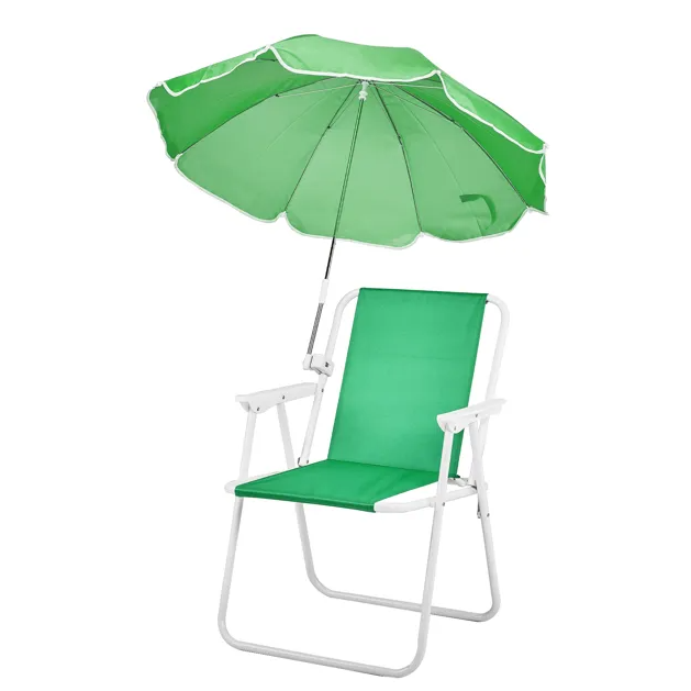 Folding Beach Chair With Umbrella For Adults Lightweight Porable Camping Chair W