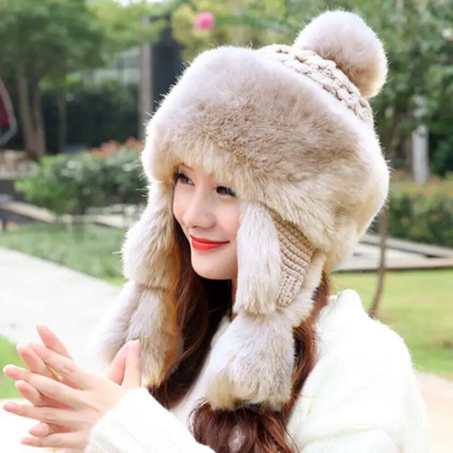 Mongolian Princess Girl Cute Winter Warm Thickened Ear Protection Hat Dark Khaki - Shop at LoveMi