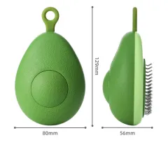 Creative Cat Grooming Comb Portable Massage Brush One-Button Remove Floating Hair Scraper Cats Dogs Pet Self Cleaning Tool Accessories - Green Avocado - View 1