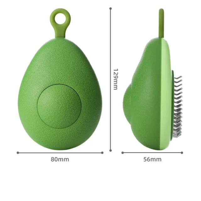 Creative Cat Grooming Comb Portable Massage Brush One Button Remove Floating Hair Scraper Cats Dogs Pet Self Cleaning Tool Accessories Green Avocado - Shop at LoveMi